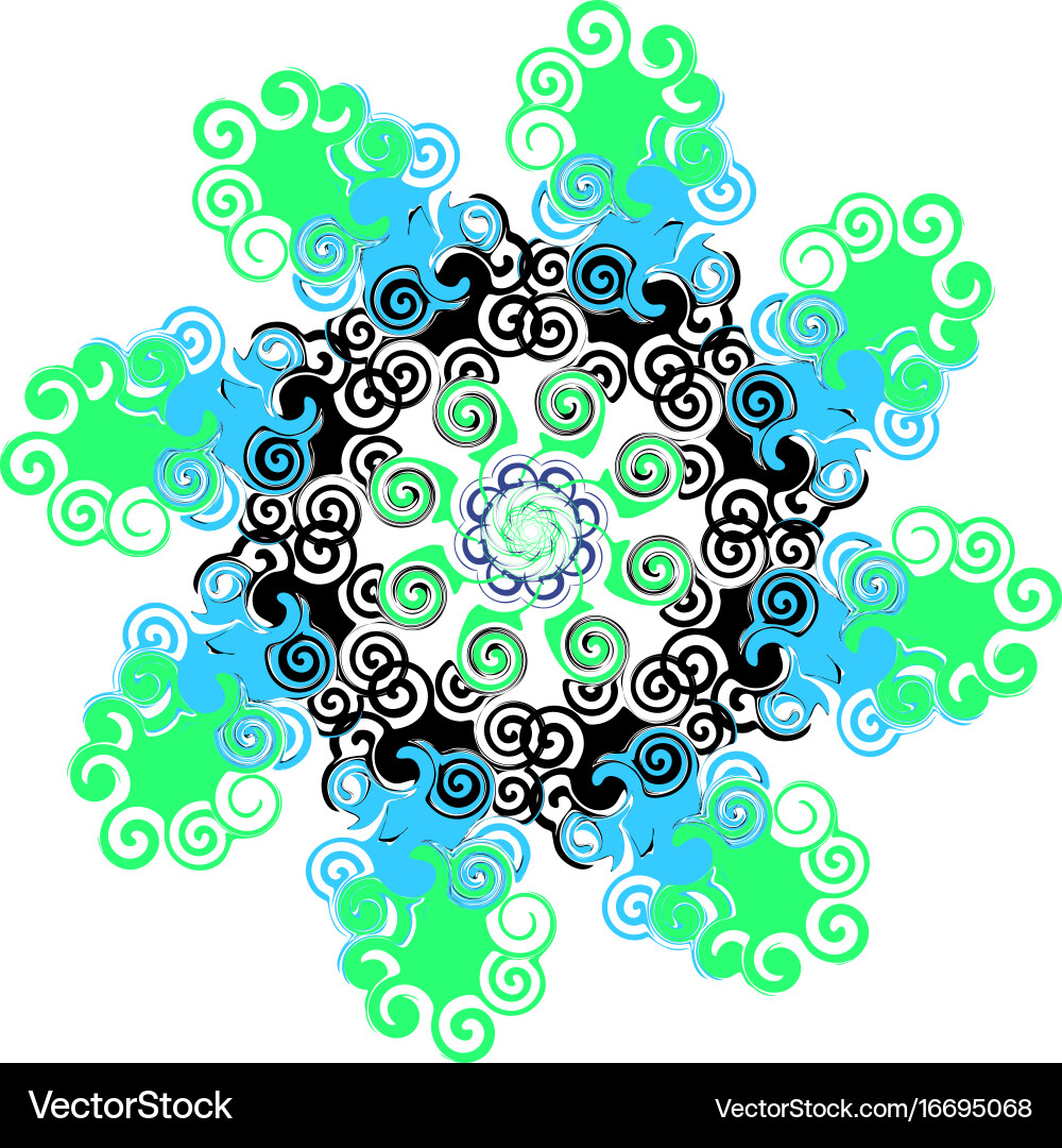 Mandala with twists circular pattern vector image