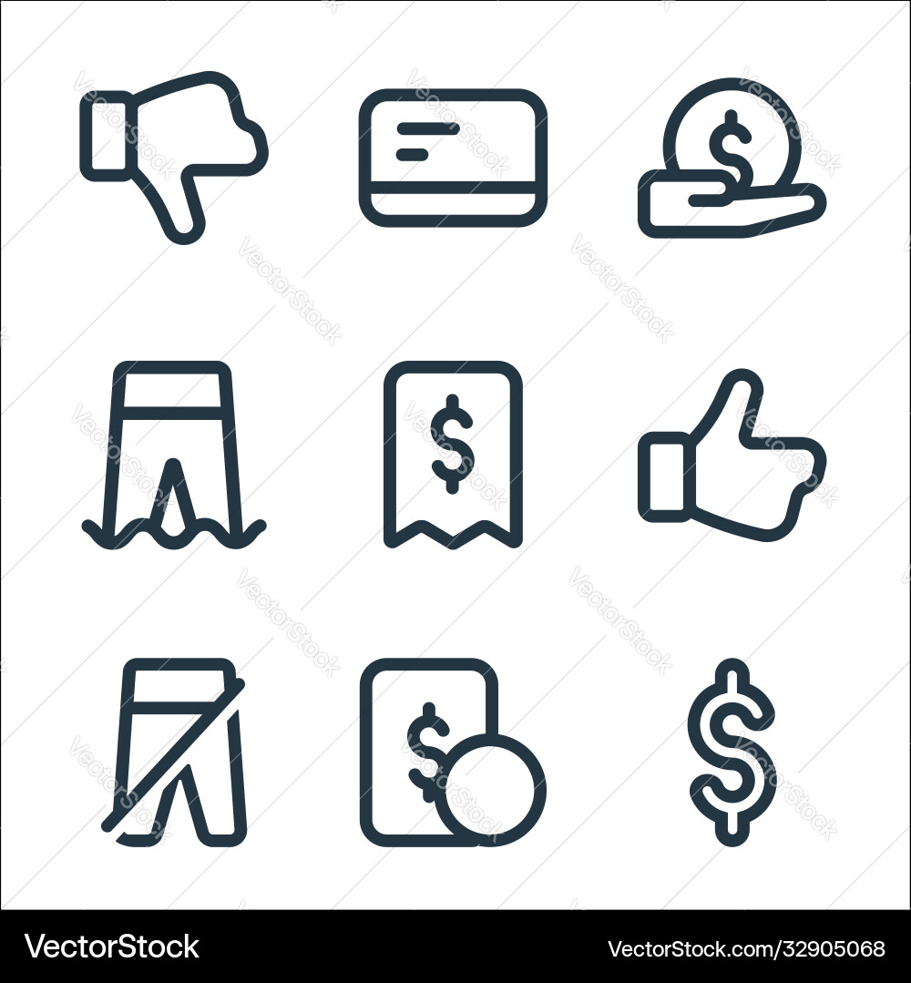 Marketplace line icons linear set quality vector image