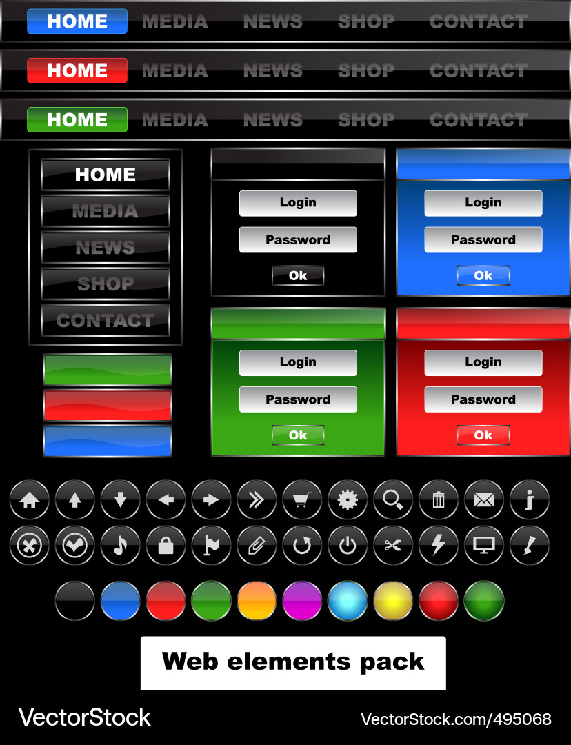 Moderne Web-ui-Elemente Vektorbild