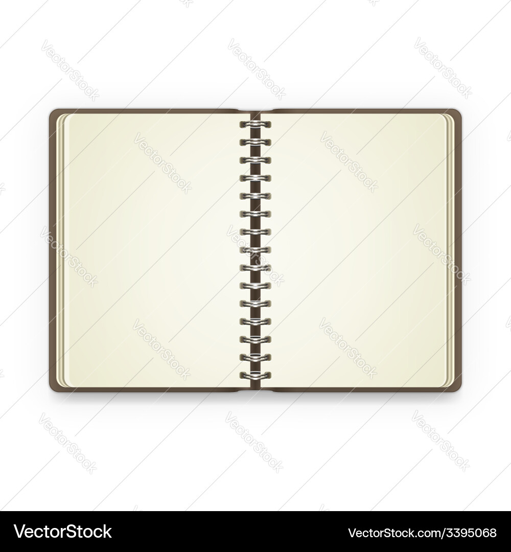Open notebook with blank pages vector image