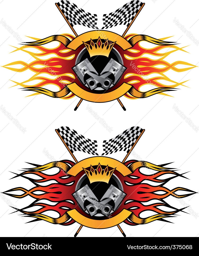 Racing Symbols and Icons Set vector image