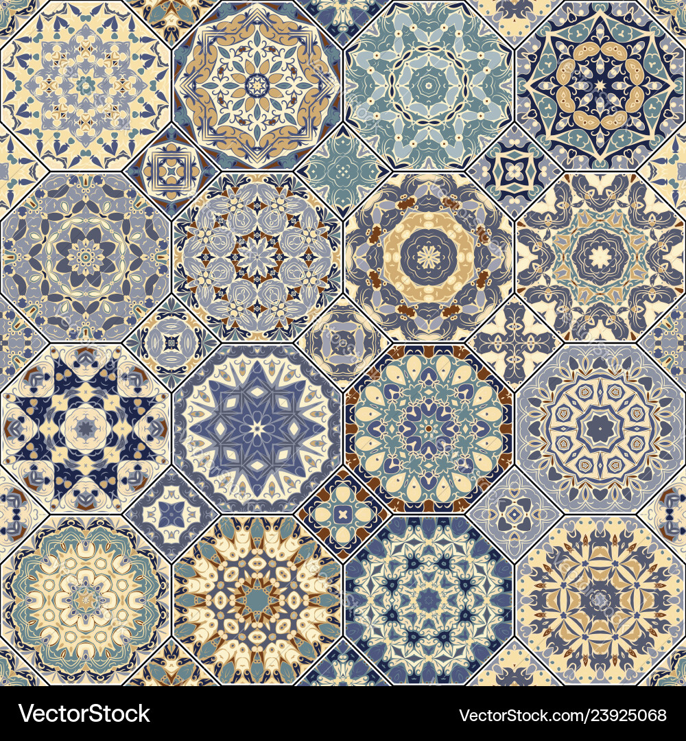 Set of octagonal and square patterns vector image