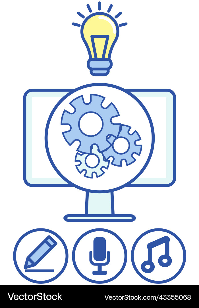 Technical support computer service and search Technical support computer service and search vector image
