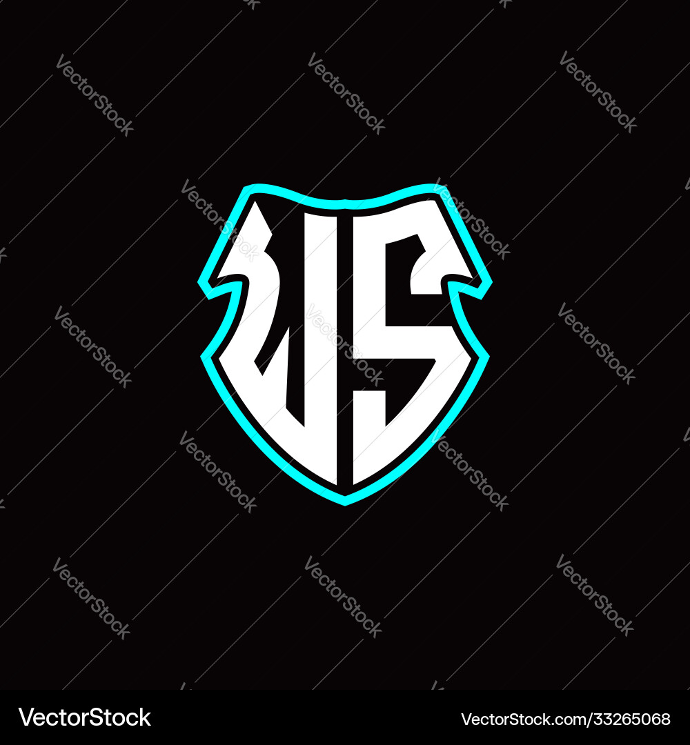 W s initial logo design with a shield shape W s initial logo design with a shield shape vector image