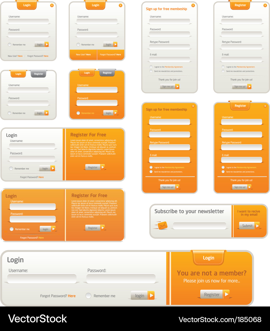Website Interface Elements vector image
