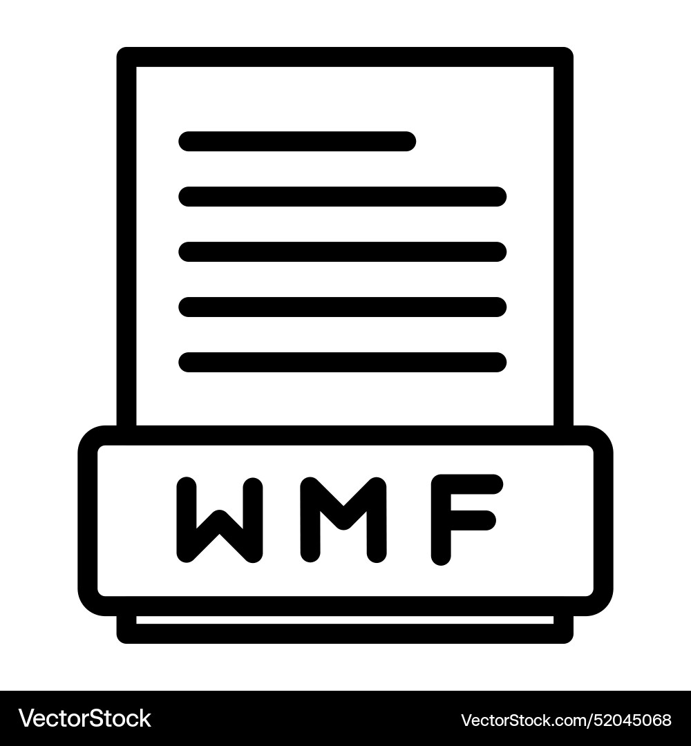 Wmf file document icon design in filled Wmf file document icon design in filled vector image