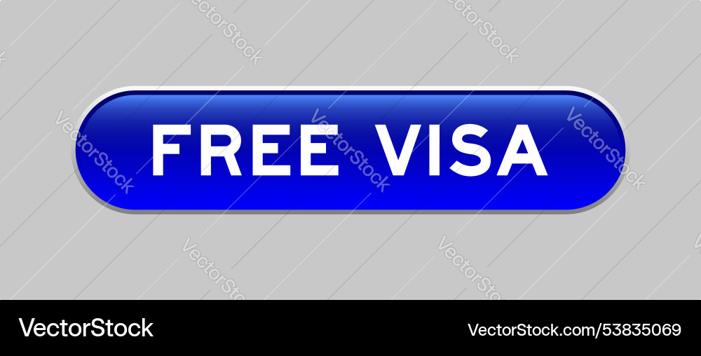 Blue color capsule shape button with word free Blue color capsule shape button with word free vector image