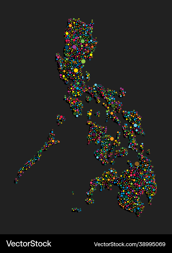 Creative map philippines from random color dots Creative map philippines from random color dots vector image