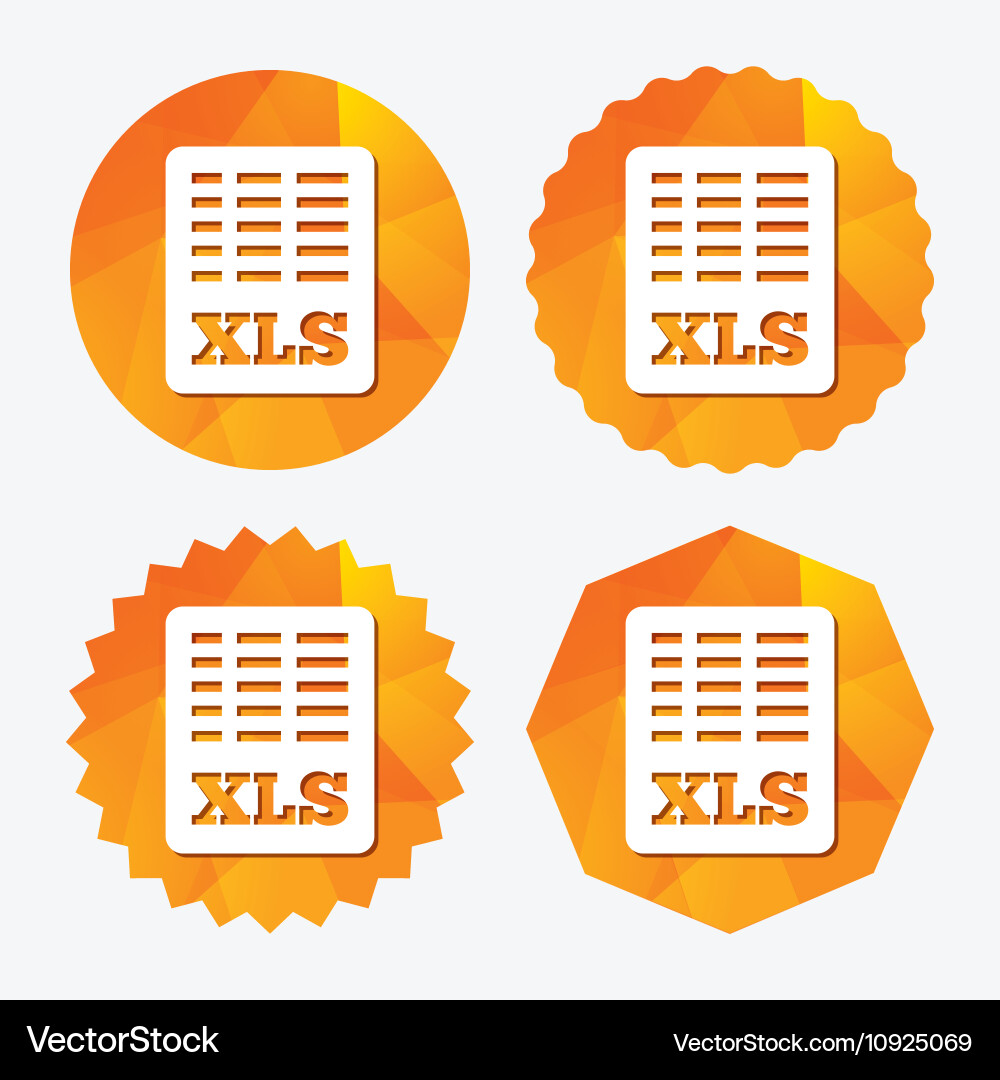 Excel file document icon download xls button vector image