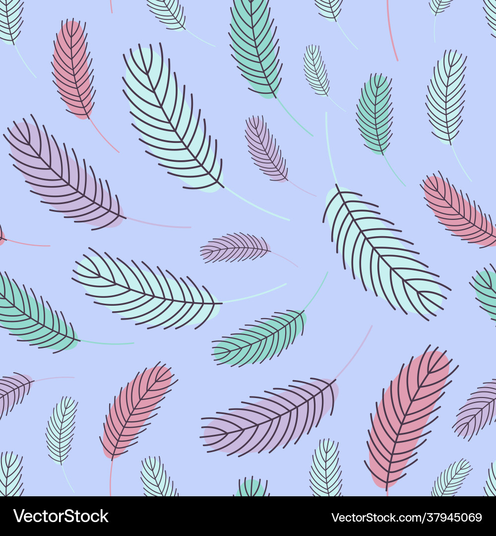 Feathers seamless pattern boho Feathers seamless pattern boho vector image