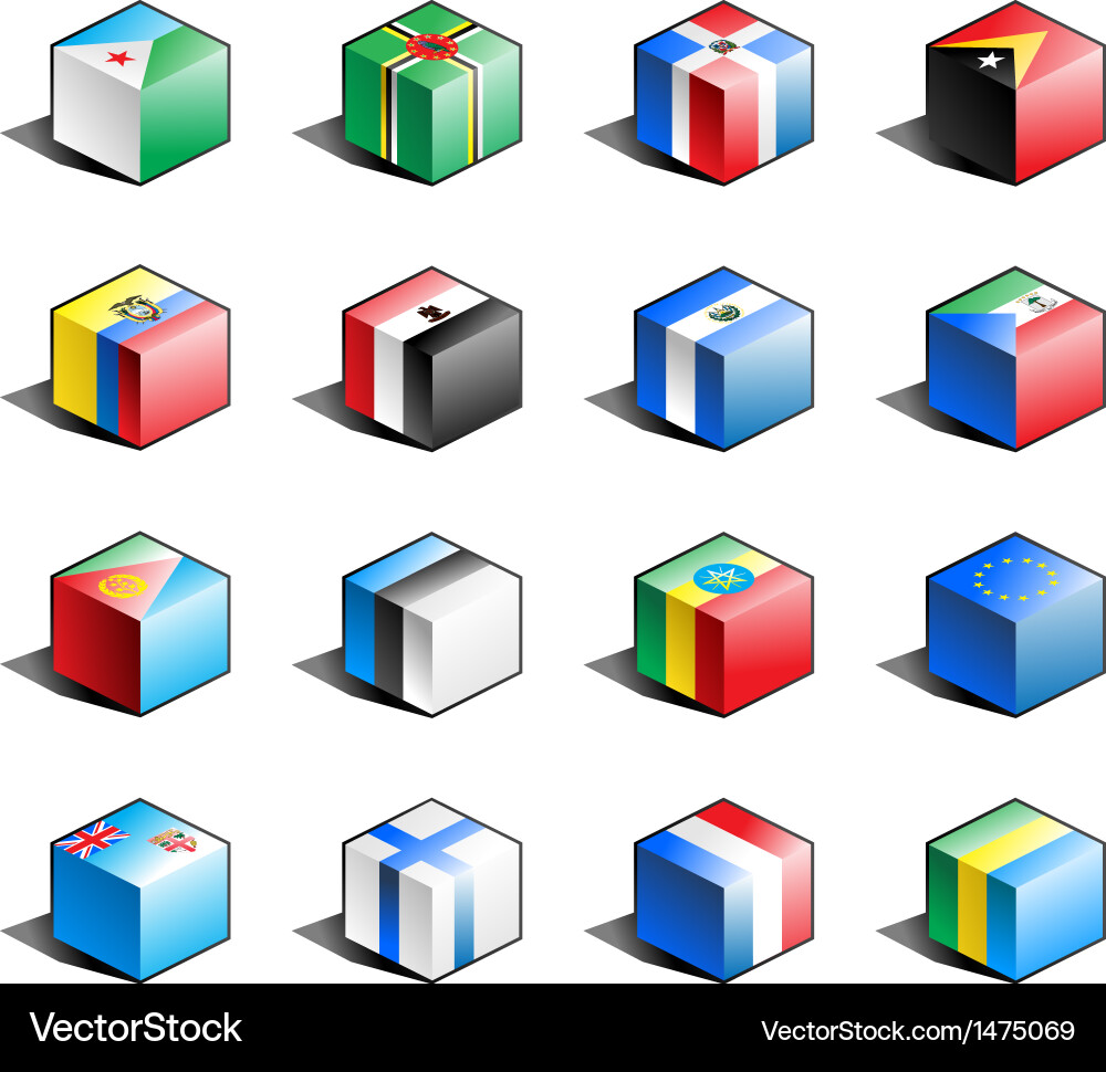 Flag icon set part 4 vector image