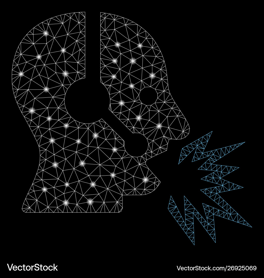 Flare mesh wire frame operator shout with Flare mesh wire frame operator shout with vector image