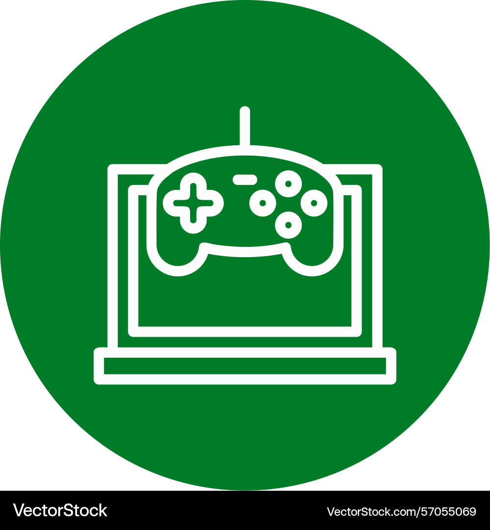 Game controller line circle style icon design Vector Image