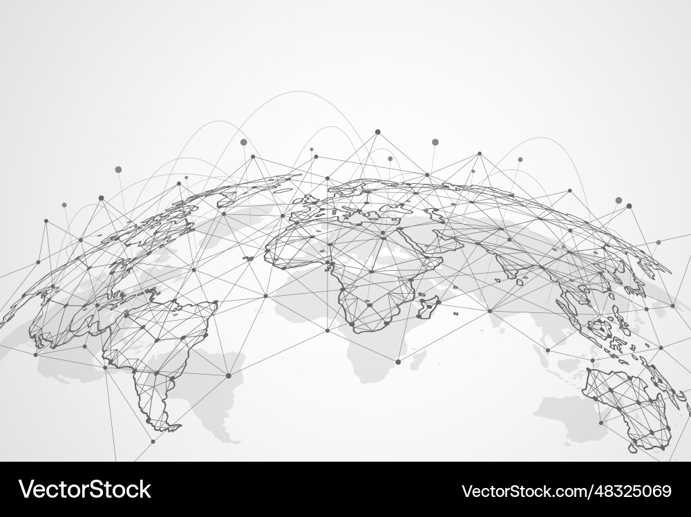 Global network connection world map point Global network connection world map point Vector Image
