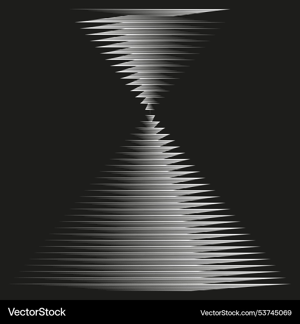 Hourglass shape design abstract icon linear time vector image