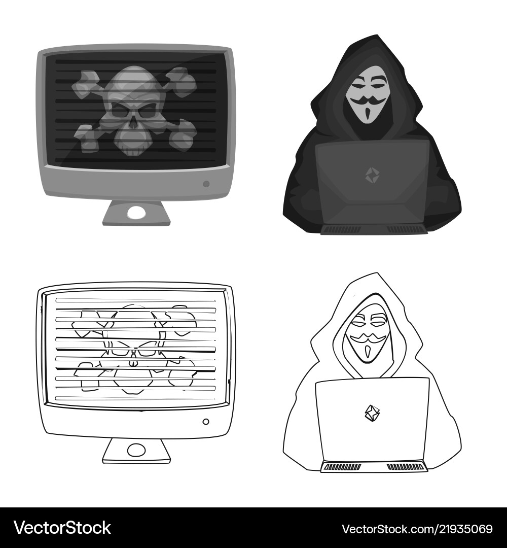 Isolated object of virus and secure symbol vector image