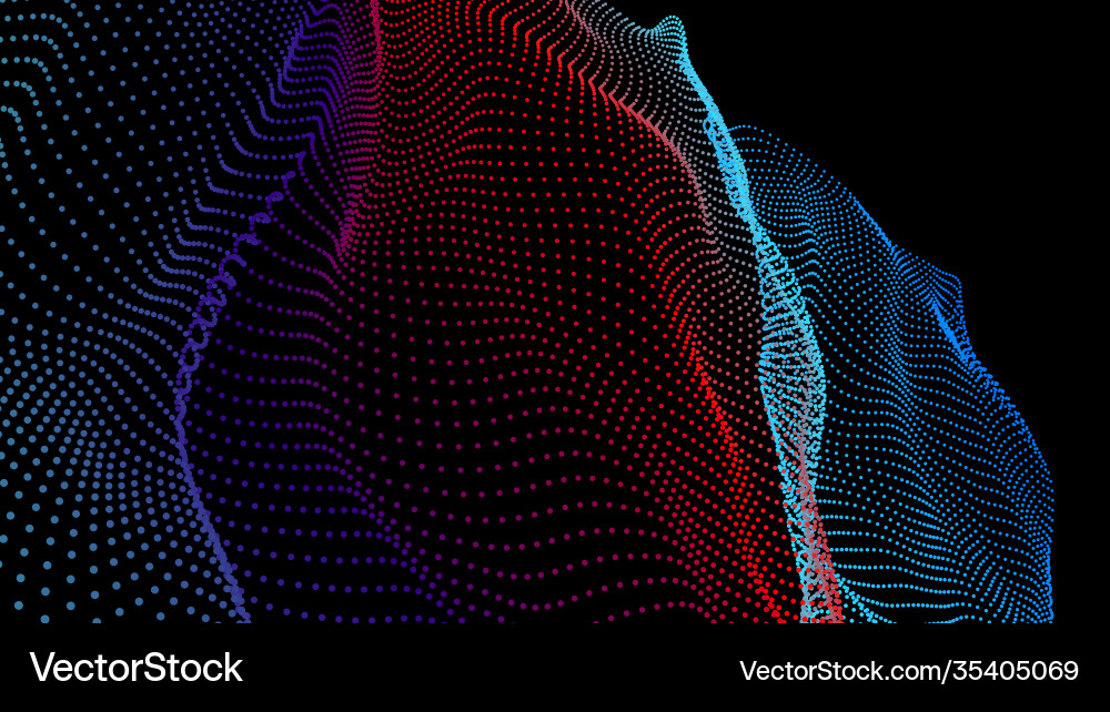 Node 3d data array dots organized to network Node 3d data array dots organized to network vector image