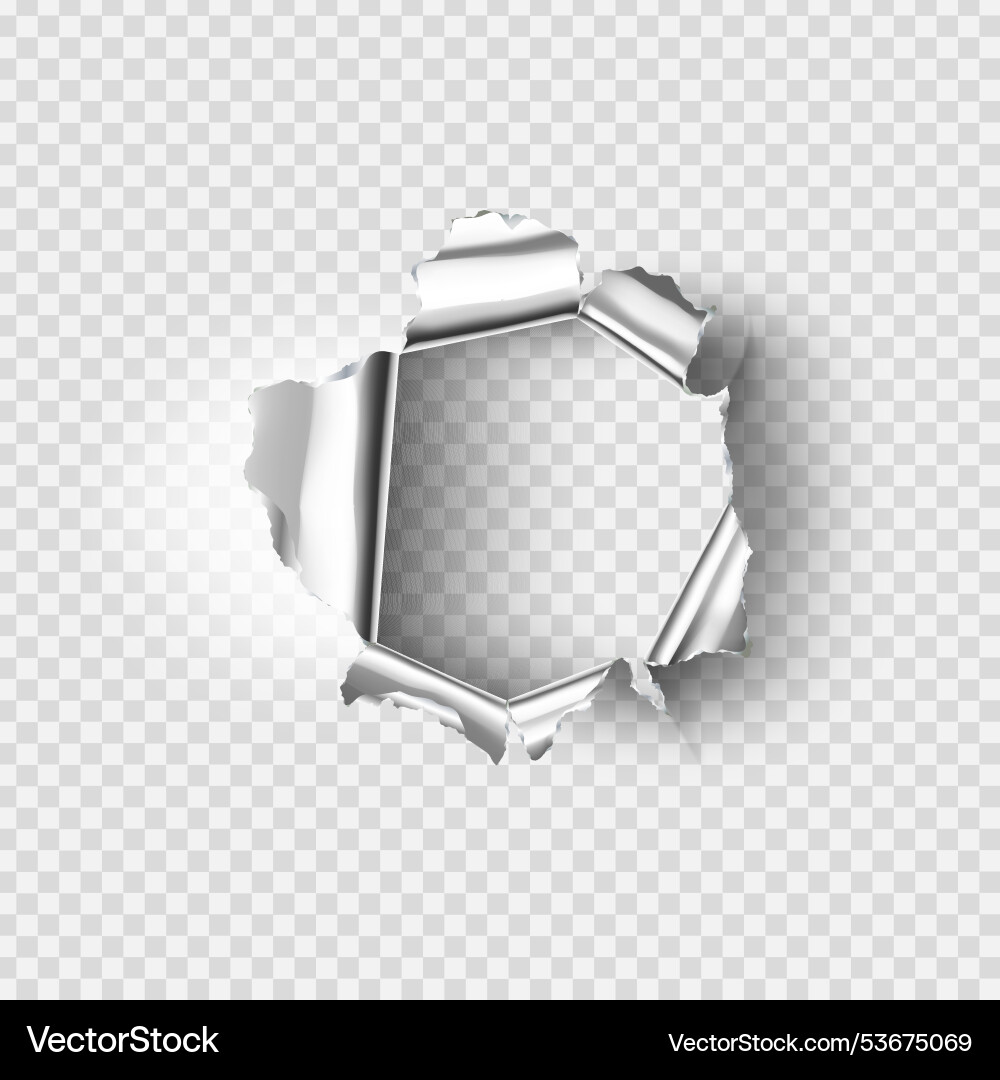 Ragged Hole Torn in Ripped Metall auf Transparent Ragged Hole Torn in Ripped Metall auf Transparent vektorbild