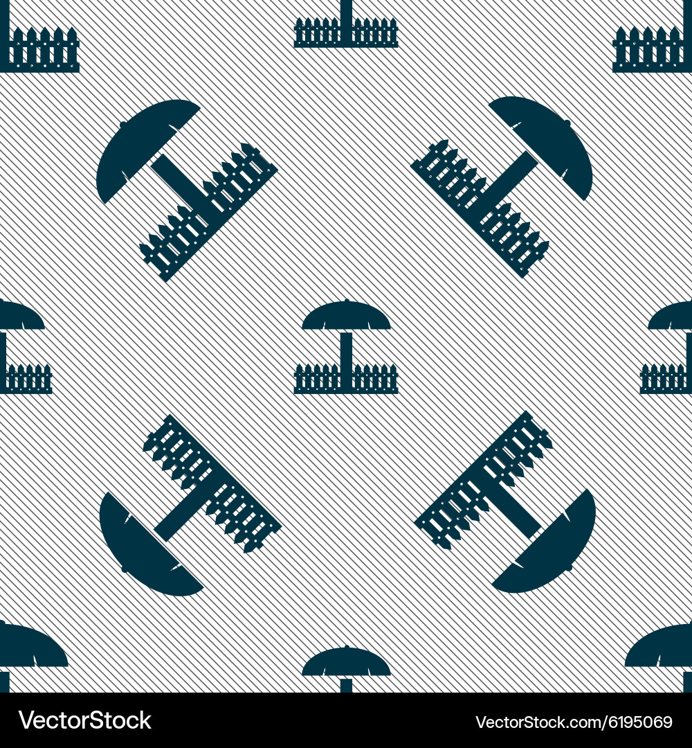 Sandbox icon sign seamless pattern with geometric Vector Image