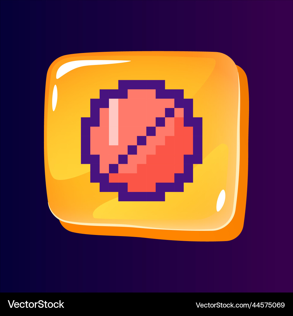 Stop sign glossy ui button with pixelated color Stop sign glossy ui button with pixelated color Vector Image