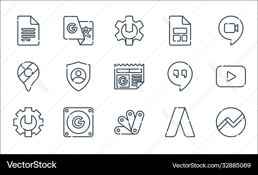 Suite line icons linear set quality vector image