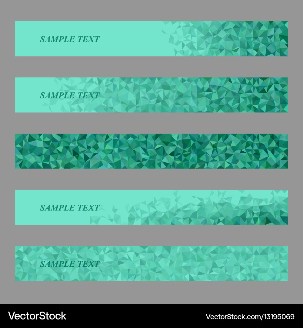 Teal triangle web banner template design set vector image