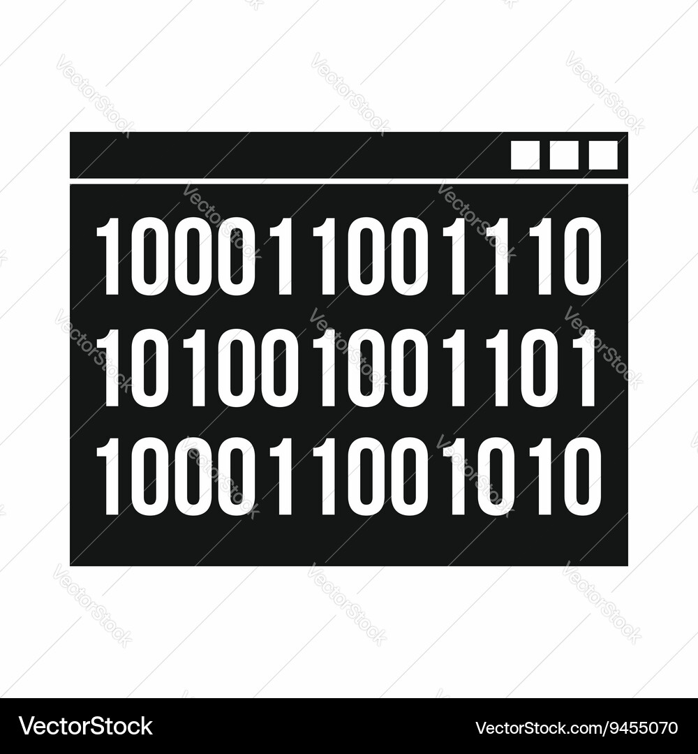 Binary code icon simple style vector image