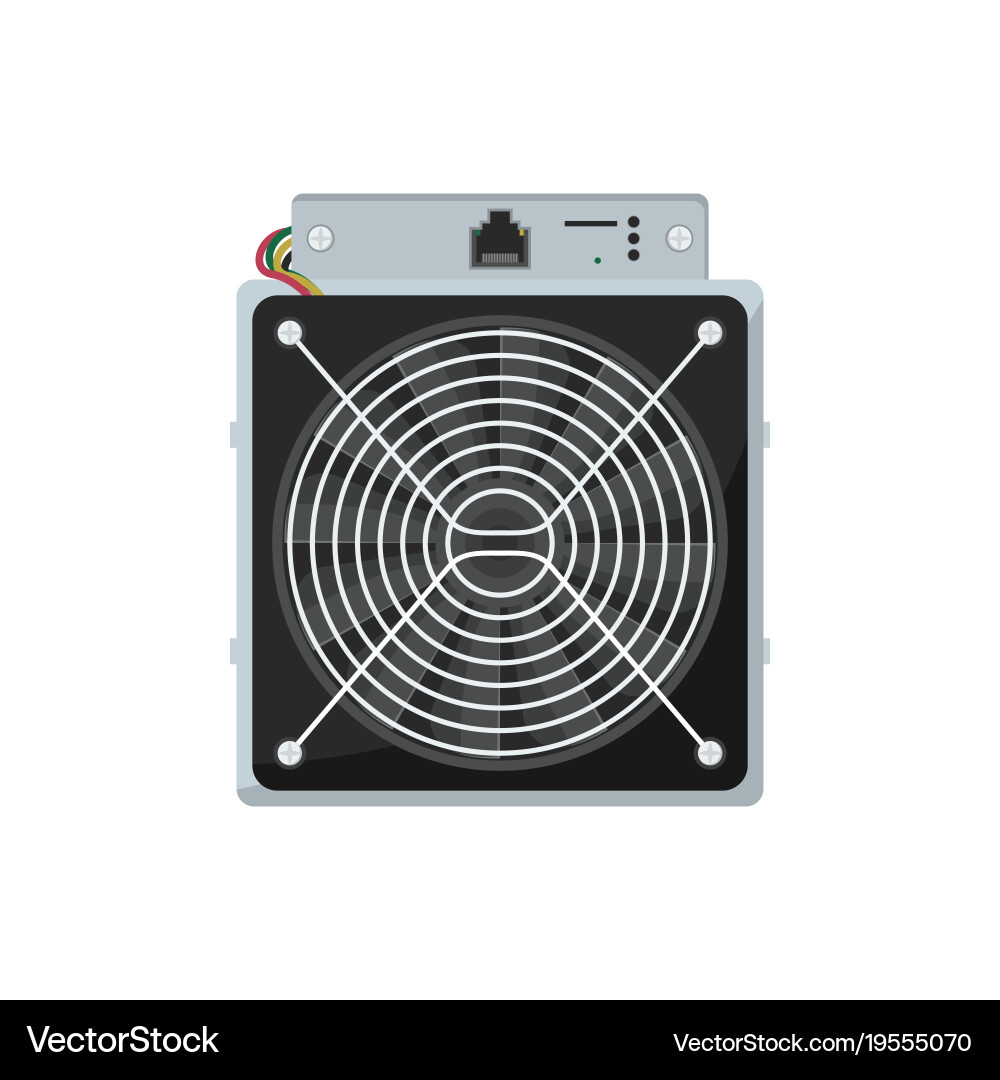 Cryptocurrency mining component isolated icon vector image
