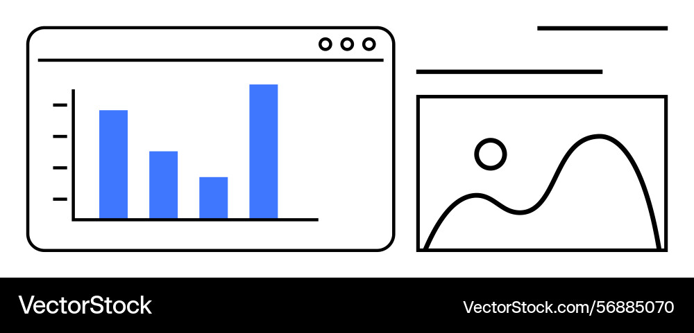 Data visualization dashboard with bar graph Data visualization dashboard with bar graph vector image