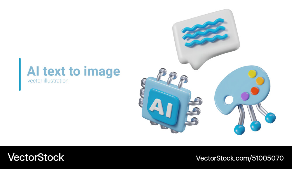 Generation artificial intelligence text to image Generation artificial intelligence text to image vector image