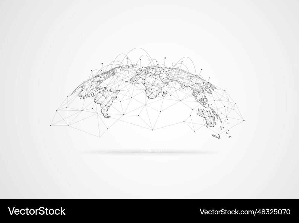 Global Network Connection - World Map vector image