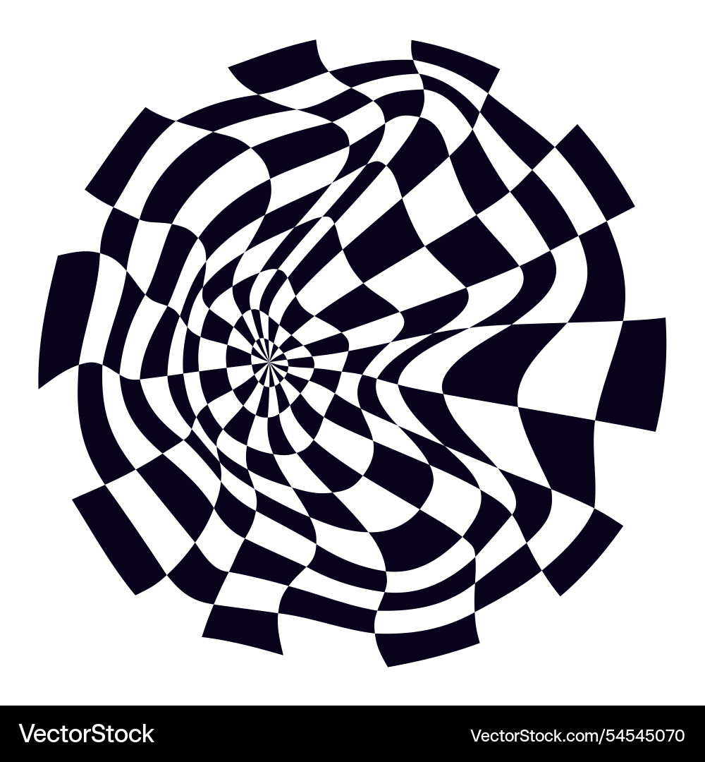 Psychedelic checkerboard pattern Psychedelic checkerboard pattern vector image