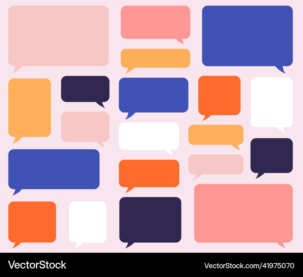 Speech bubbles set multicolored clouds Vector Image