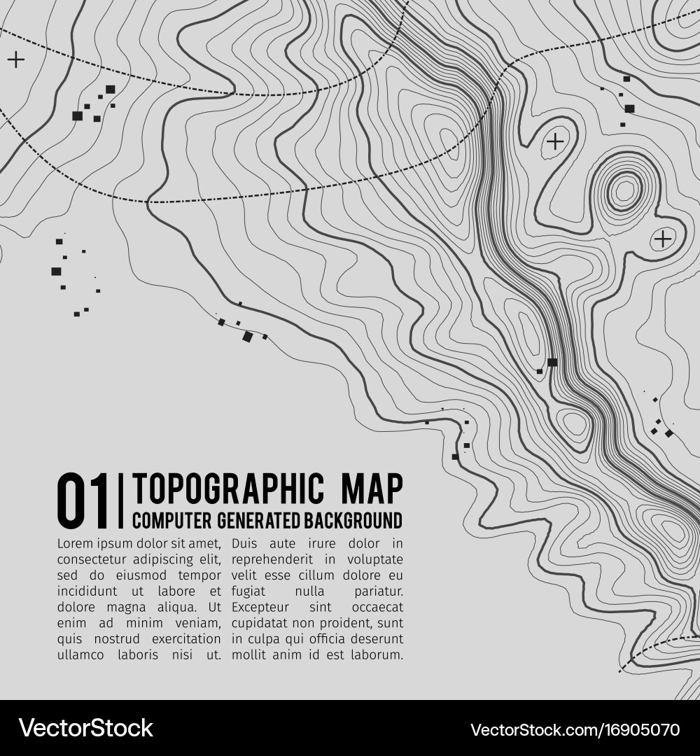 Topographic map background with space for copy vector image
