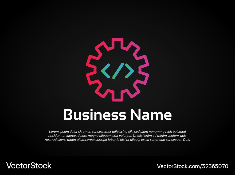 Unique colorful service coding logo template Unique colorful service coding logo template Vector Image