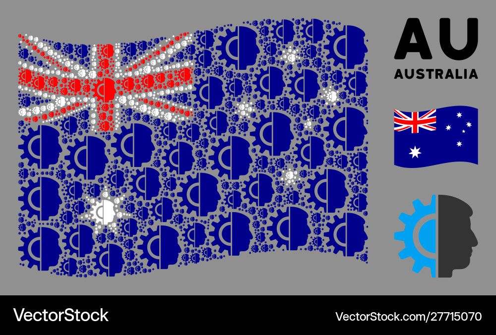 Waving australia flag pattern android robotics Waving australia flag pattern android robotics Vector Image