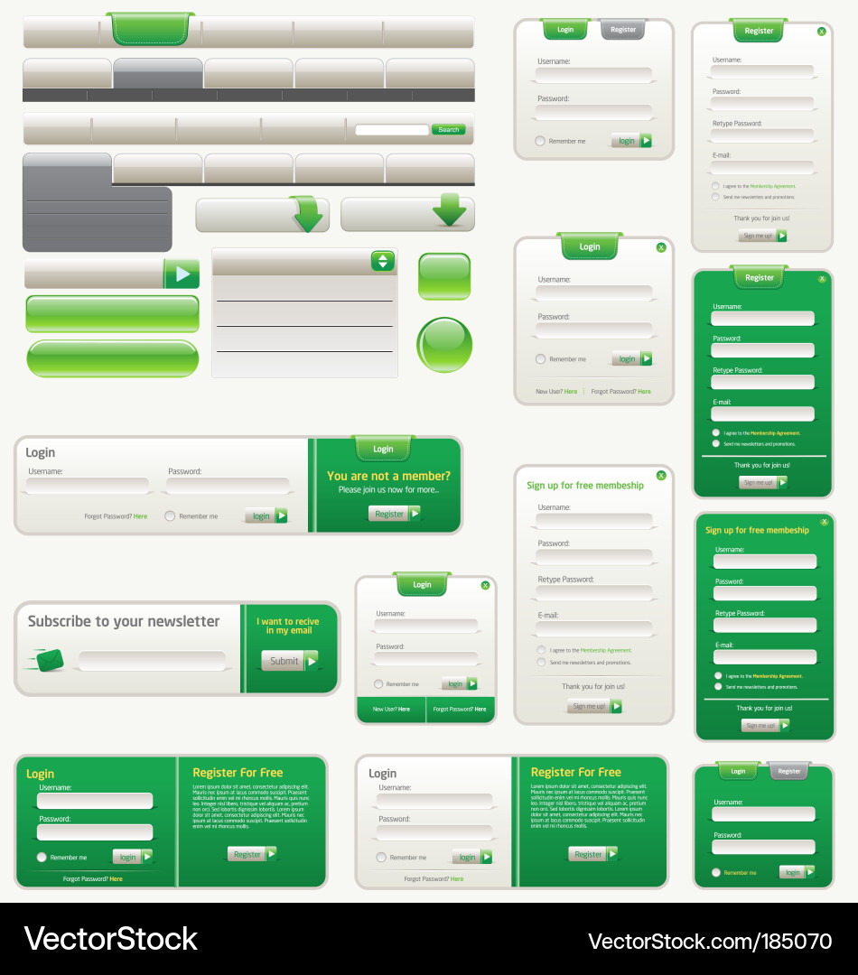 Website UI Elements - Minimalist vector image