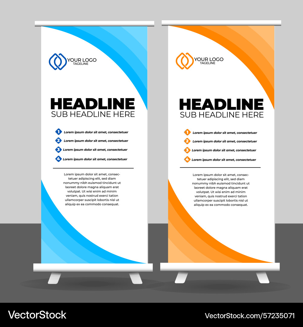 Abstract roll up display standee banner Abstract roll up display standee banner vector image