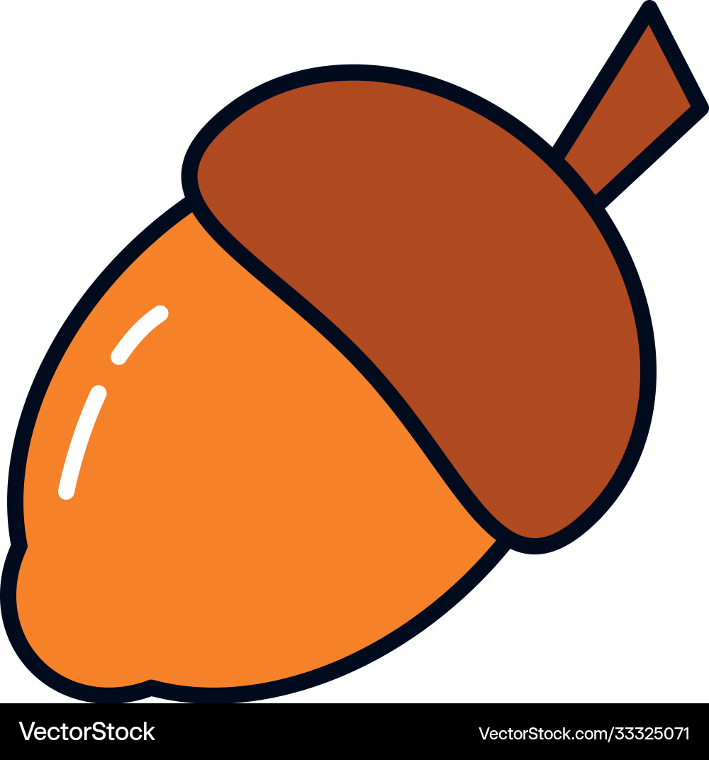 Acorn icon image line and fill style Vector Image