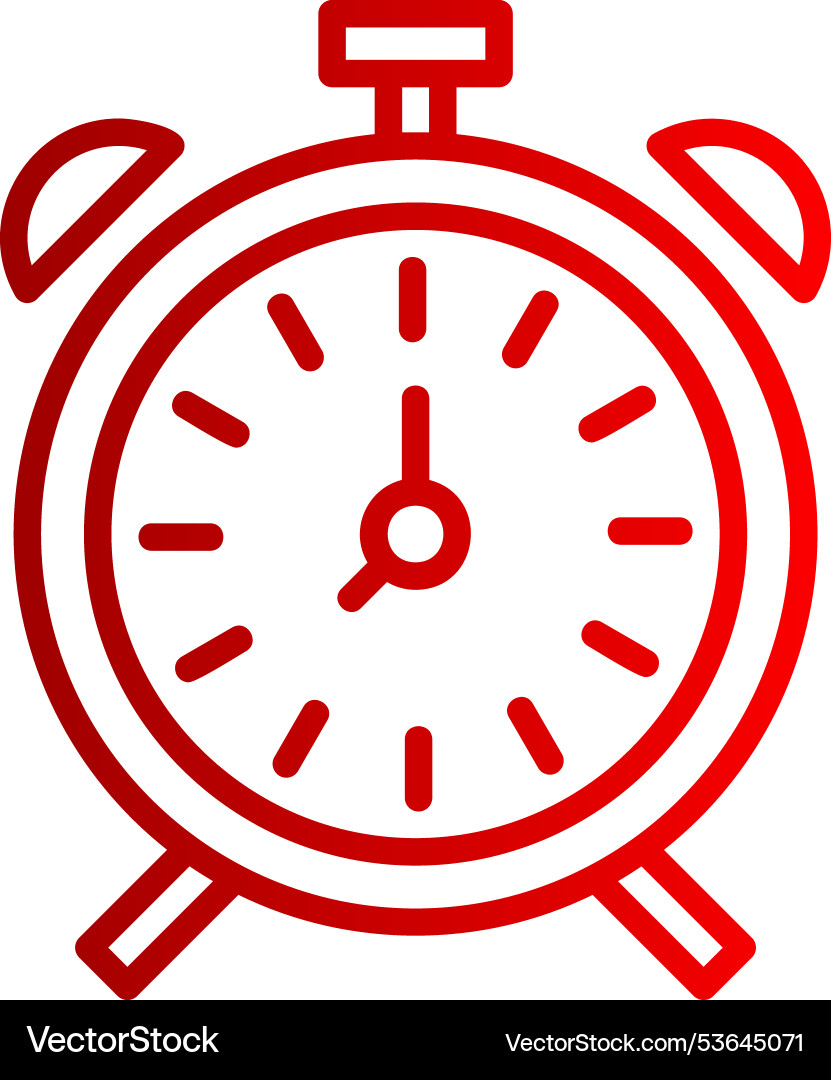 Alarm line gradient icon Vector Image