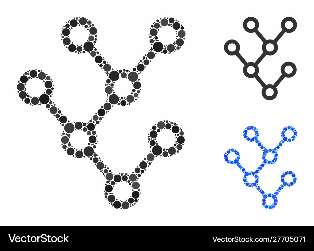 Binary tree composition icon round dots Binary tree composition icon round dots Vector Image