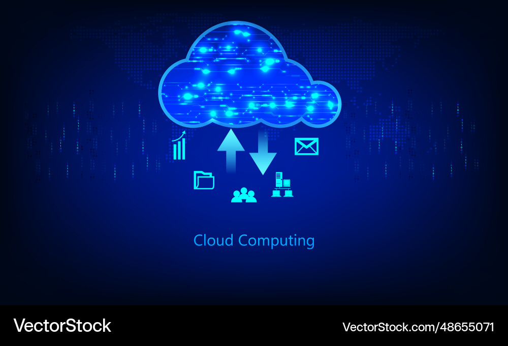 Cloud computing technology concept Cloud computing technology concept vector image