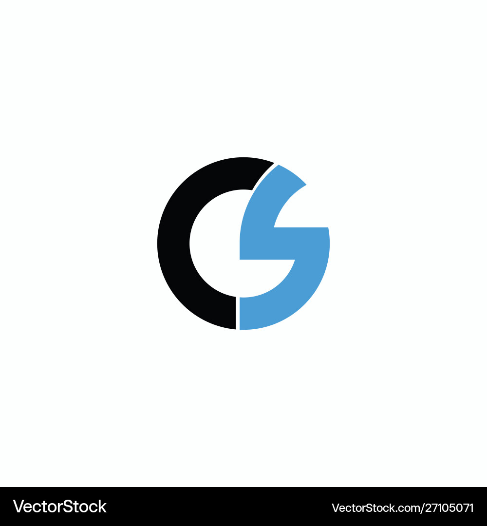 CS & SC Initial Letter Logo Template Vector Image