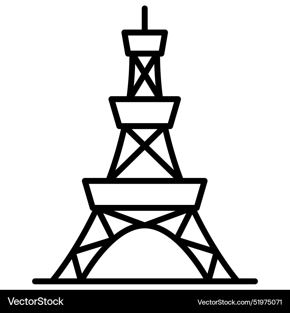 Eiffel tower icon in thin line style graphic Vector Image