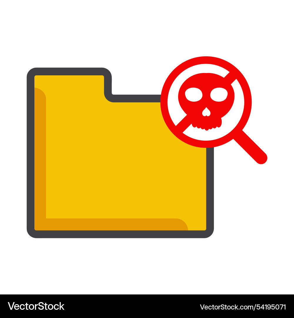 File folder with search and skull File folder with search and skull vector image