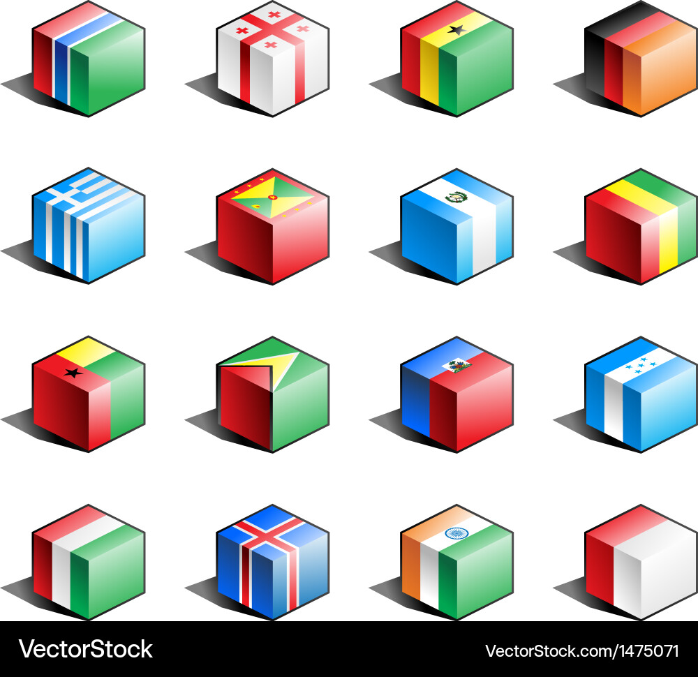 Flag icon set part 5 vector image