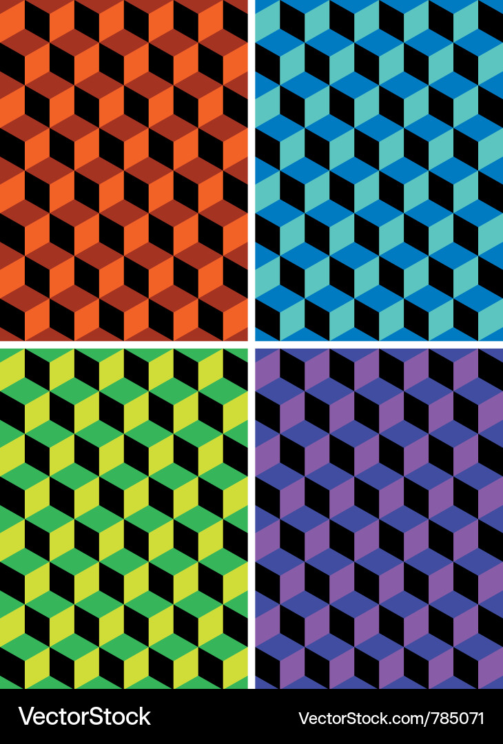 Four cubic seamless patterns Vector Image