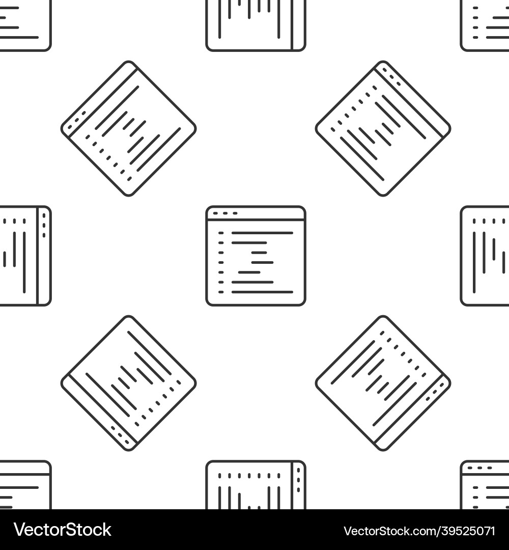 Grey line browser window icon isolated seamless Grey line browser window icon isolated seamless Vector Image