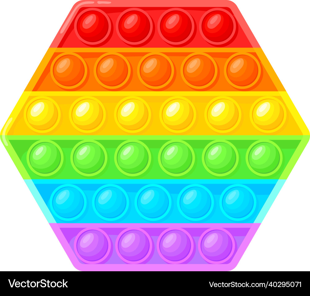 Hexagonal pop it puch bubble gadget Hexagonal pop it puch bubble gadget Vector Image