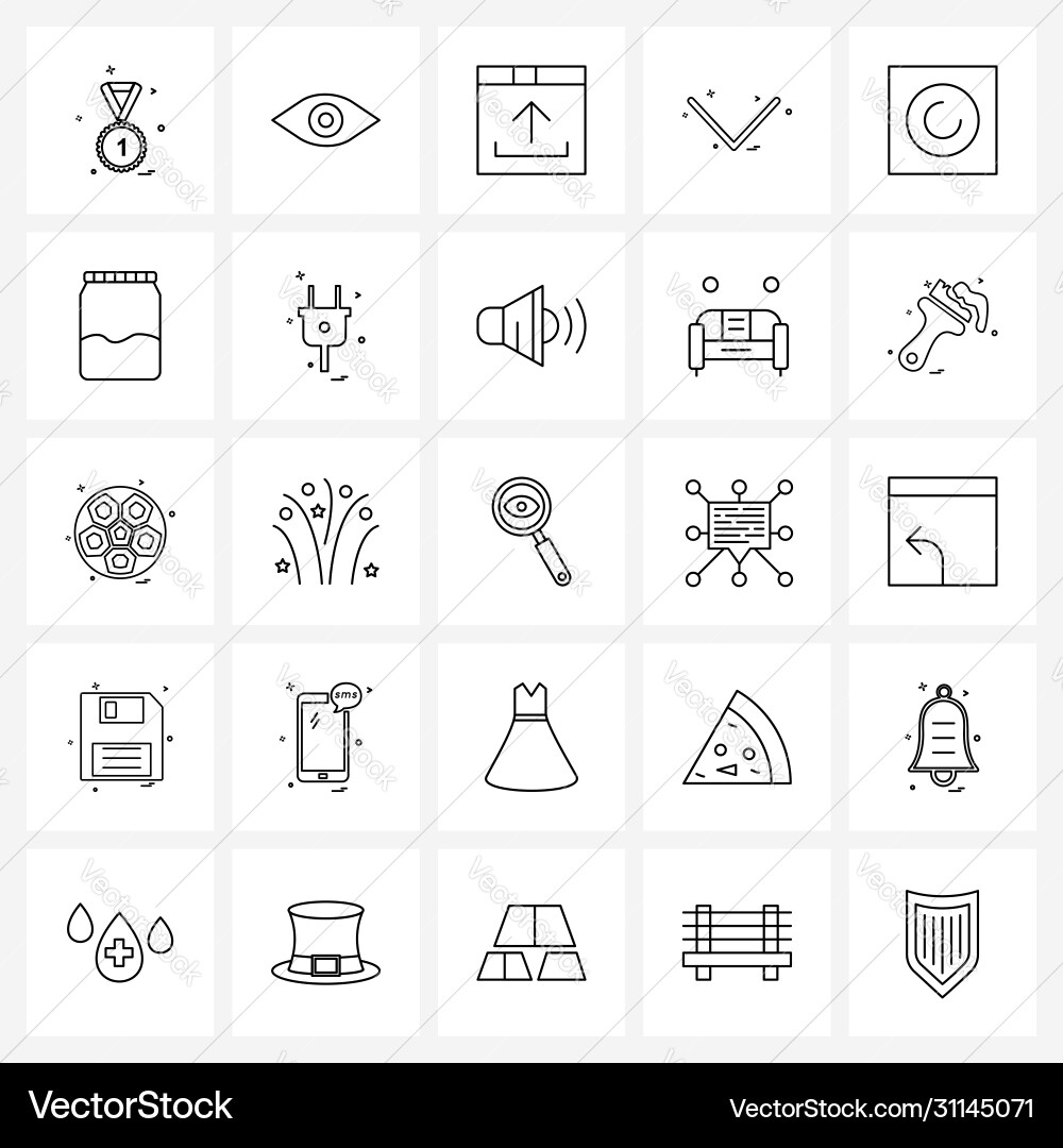 Isolated symbols set 25 simple line icons Vector Image